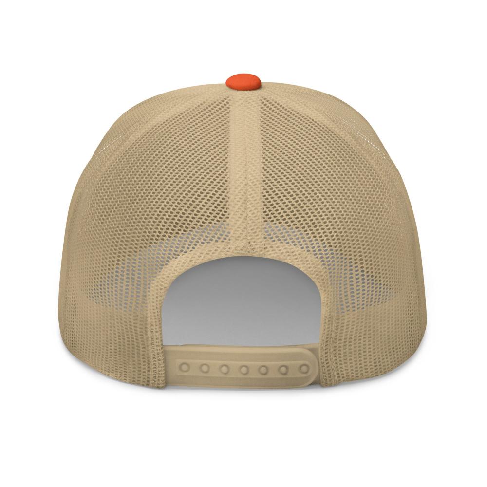 Capricorn Zodiac Embroidered Curved Bill Trucker Hat - Rustic Orange/Khaki Color - https://ascensionemporium.net
